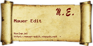 Mauer Edit névjegykártya